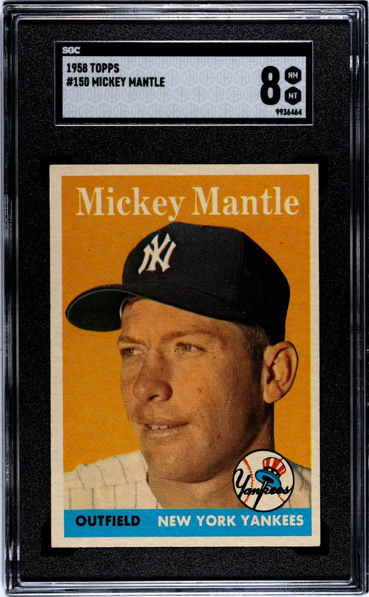 1958 TOPPS MICKEY MANTLE #150 SGC 8