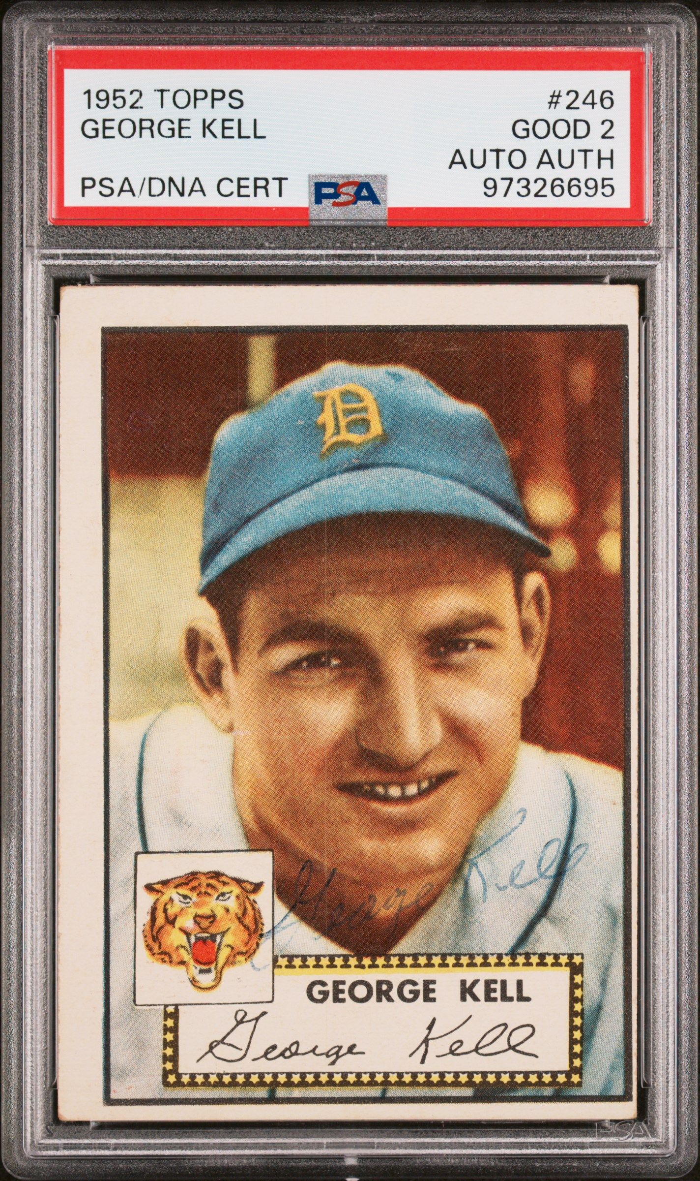 1952 TOPPS GEORGE KELL #246 PSA/DNA 2 AUTO AUTHENTIC