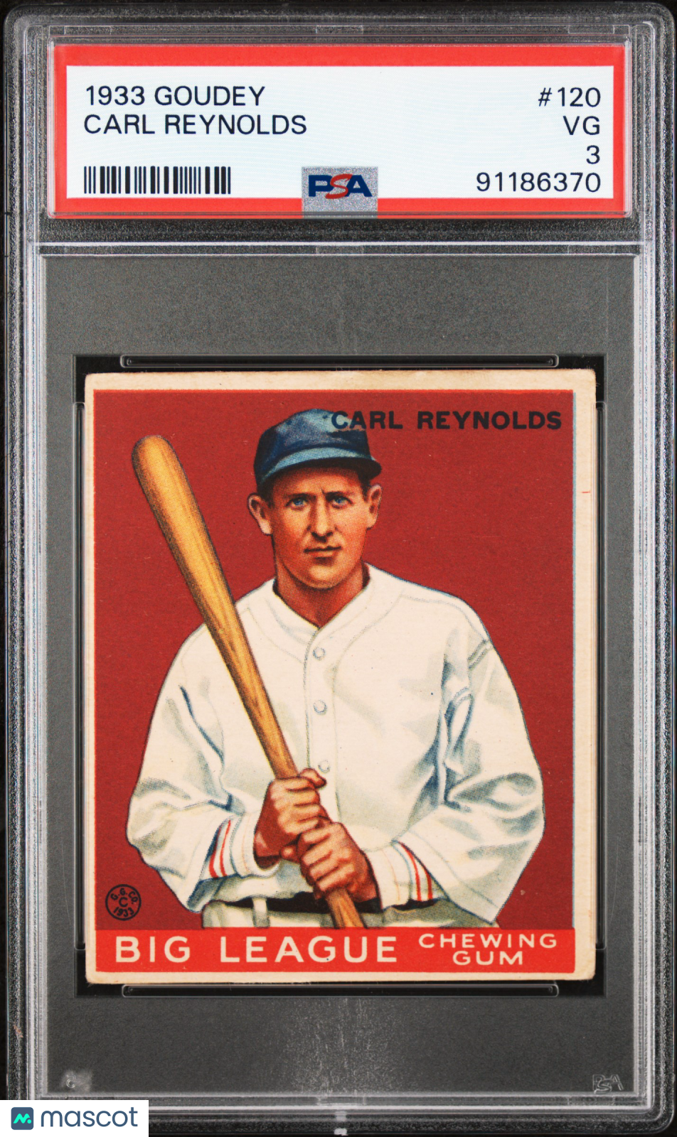 1933 Goudey Carl Reynolds #120 PSA 3