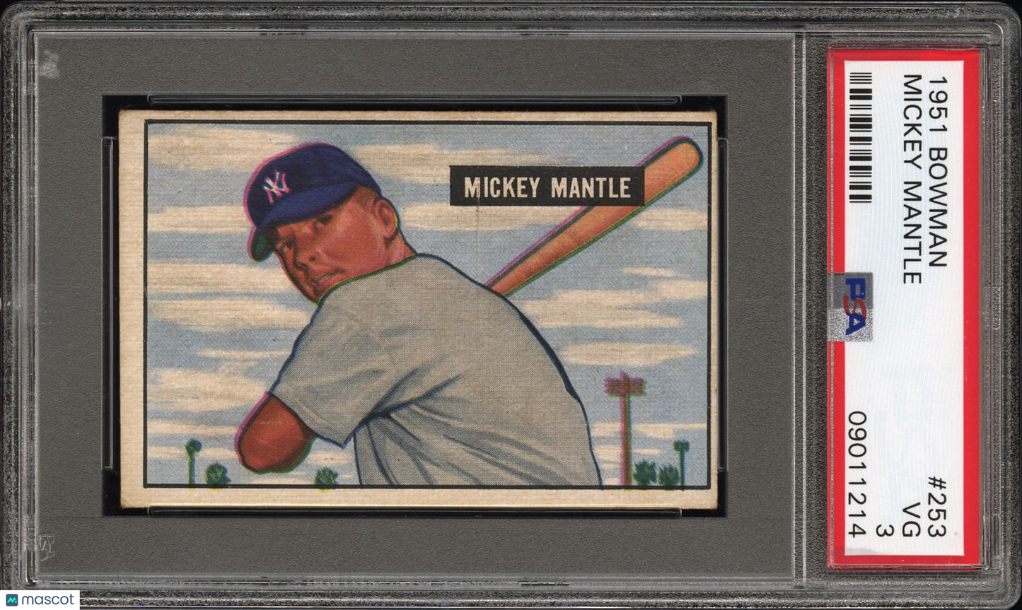 1951 Bowman Mickey Mantle #253 PSA 3