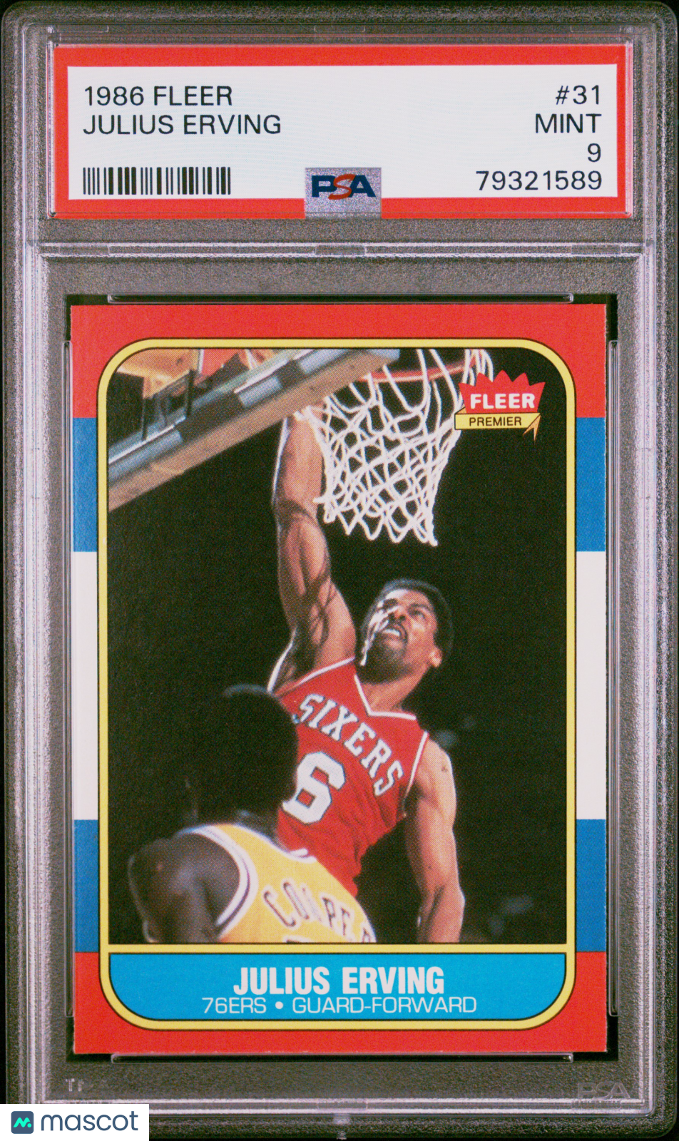 1986 Fleer Julius Erving #31 PSA 9