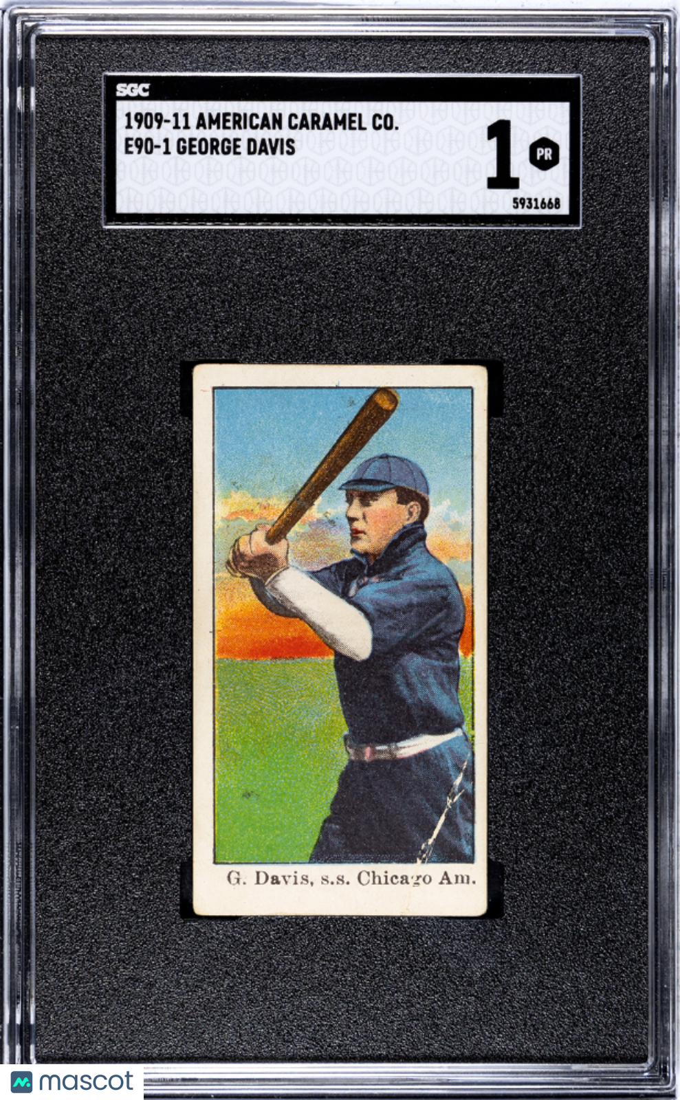 1909 American Caramel Co. (E90-1) George Davis SGC 1