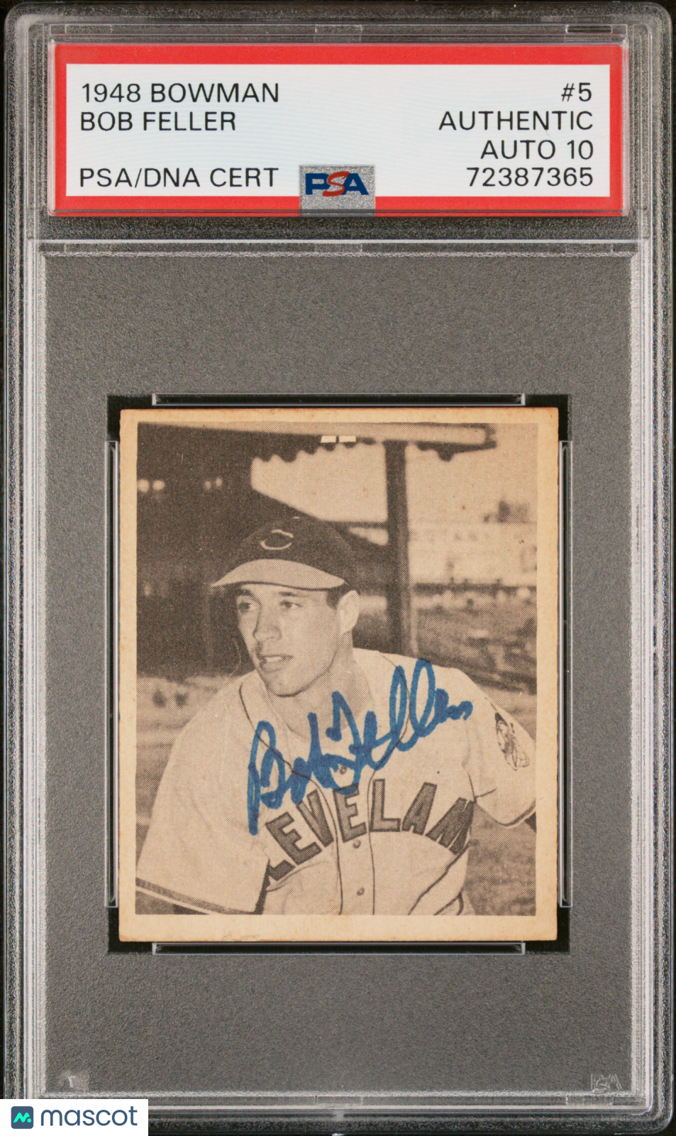 1948 Bowman Bob Feller #5 PSA A Auto 10