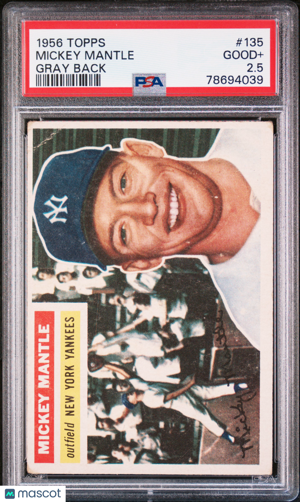 1956 Topps Mickey Mantle #135 Gray Back PSA 2.5