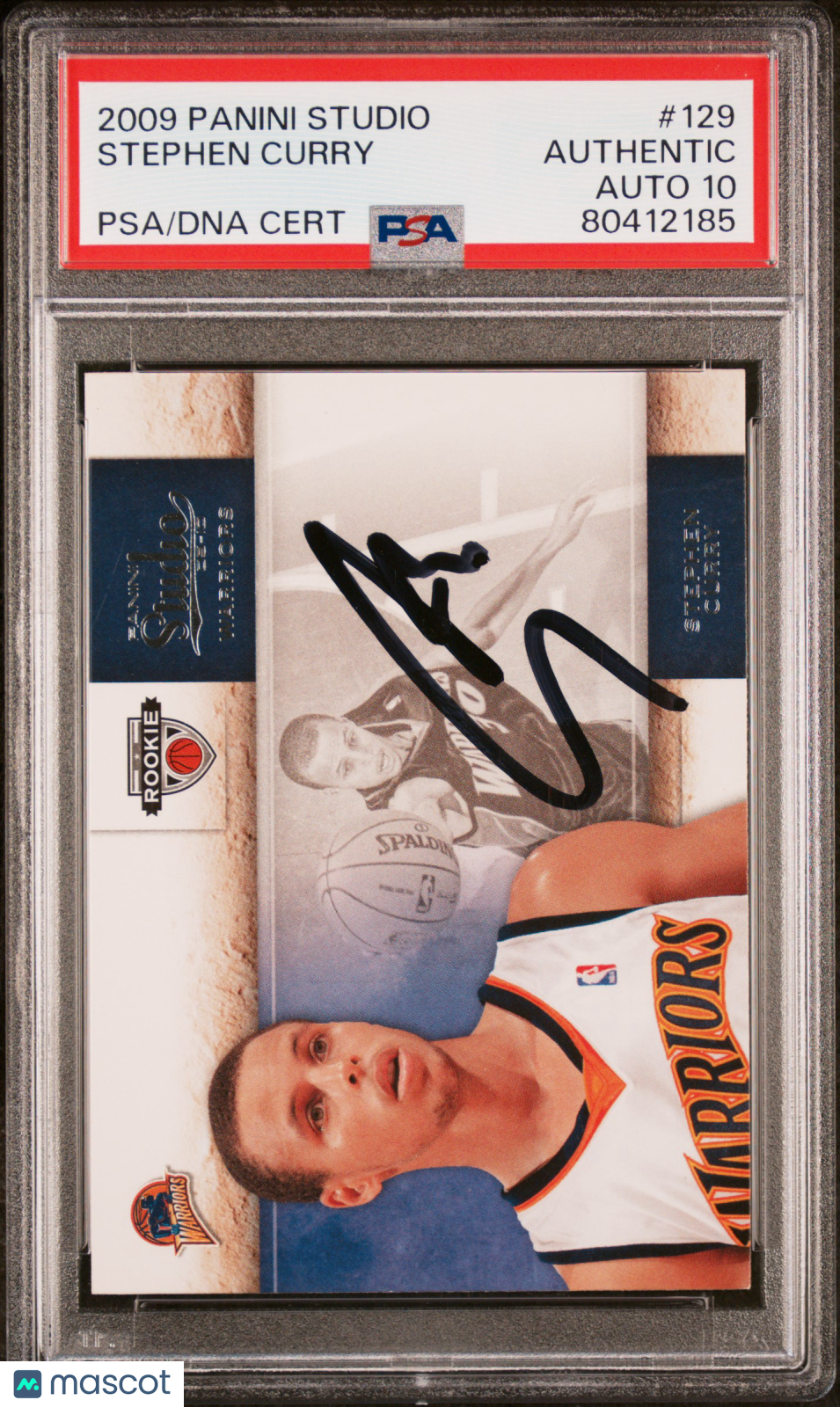 2009 Panini Studio Stephen Curry #129 PSA A Auto 10
