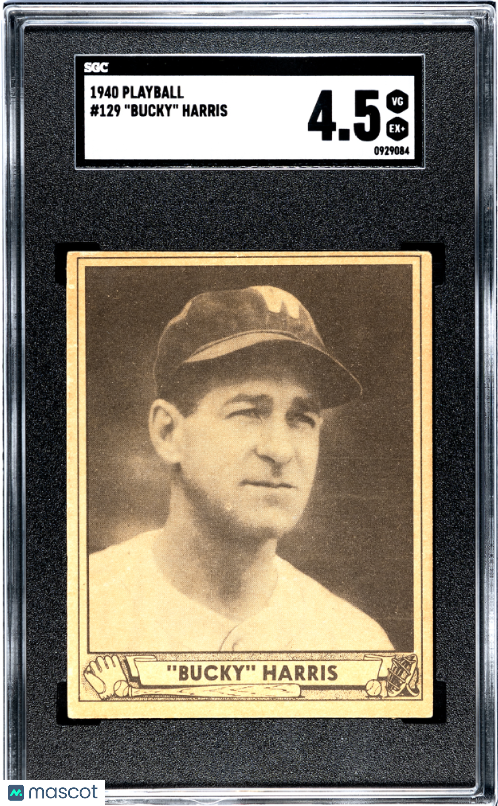 1940 Playball Bucky Harris #129 SGC 4.5