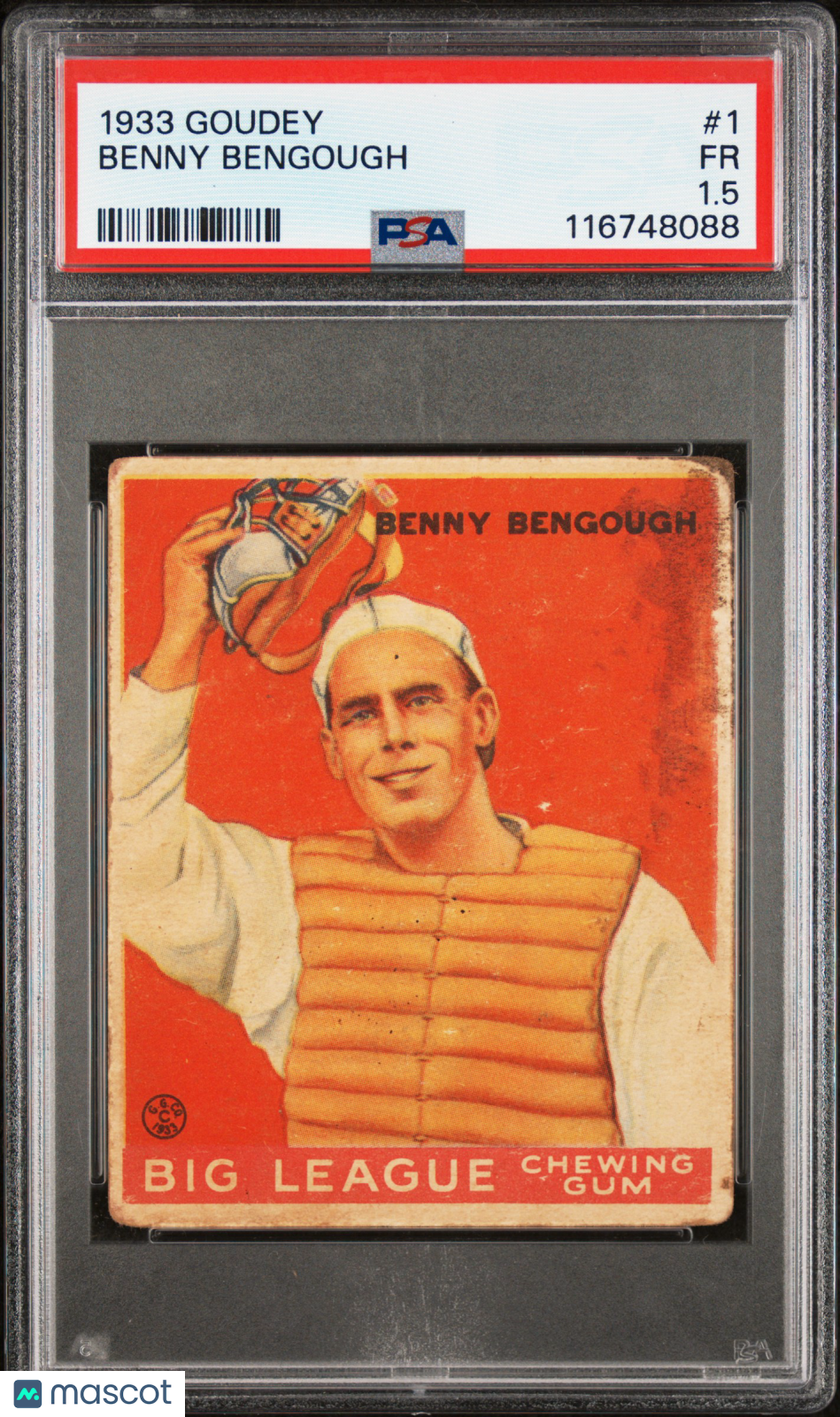 1933 Goudey Benny Bengough #1 PSA 1.5