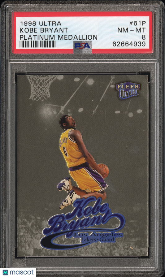 1998 Ultra Kobe Bryant #61P Platinum Medallion PSA 8