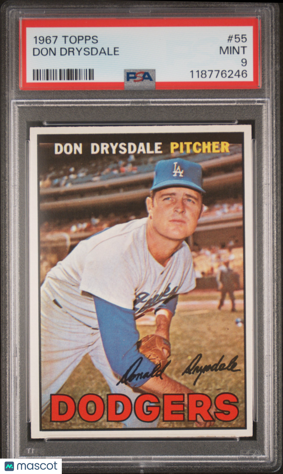 1967 Topps Don Drysdale #55 PSA 9