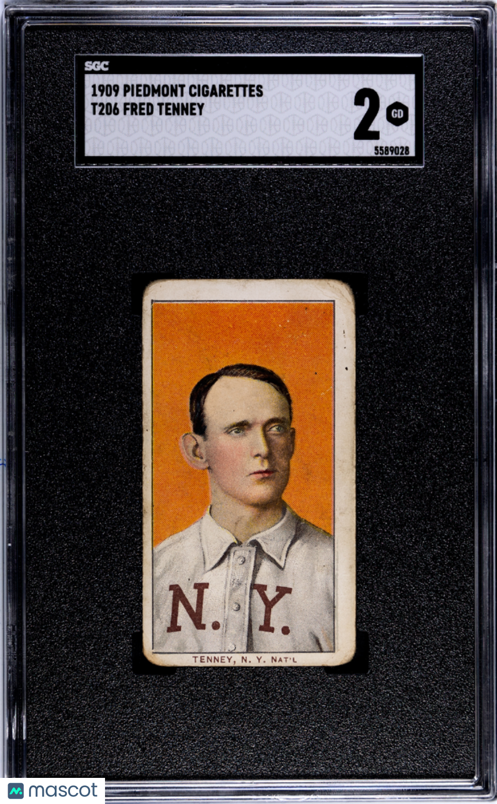 1909 Piedmont Cigarettes (T206) Fred Tenney SGC 2