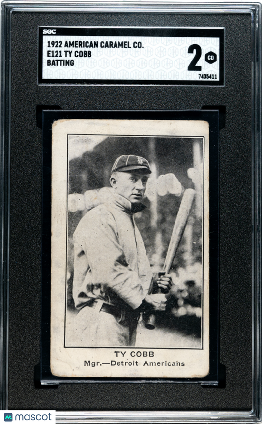 1922 American Caramel Co. Series of 120 (E121) Ty Cobb Batting SGC 2