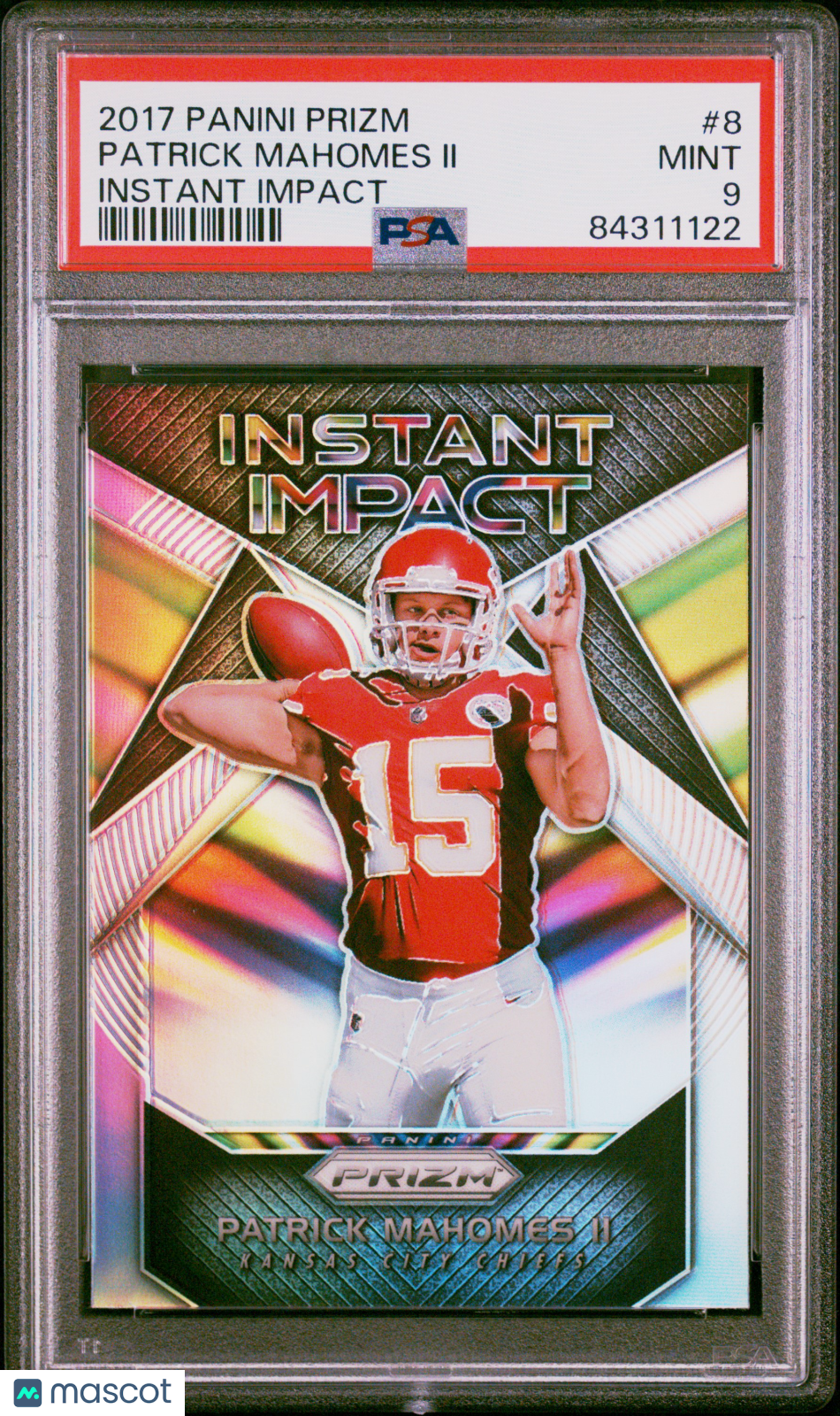 2017 Panini Prizm Instant Impact Patrick Mahomes II #8 PSA 9