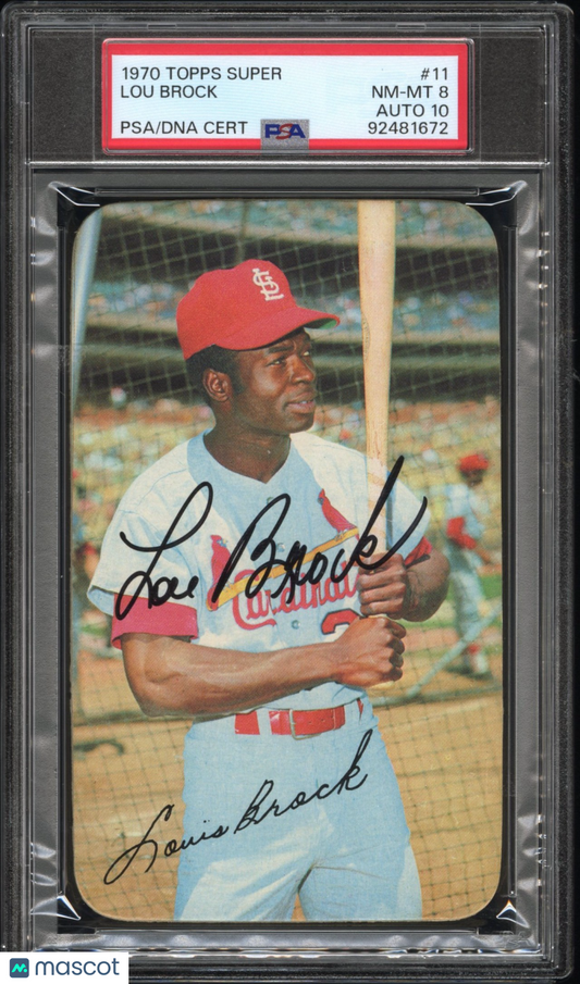 1970 Topps Super Lou Brock #11 PSA 8 Auto 10
