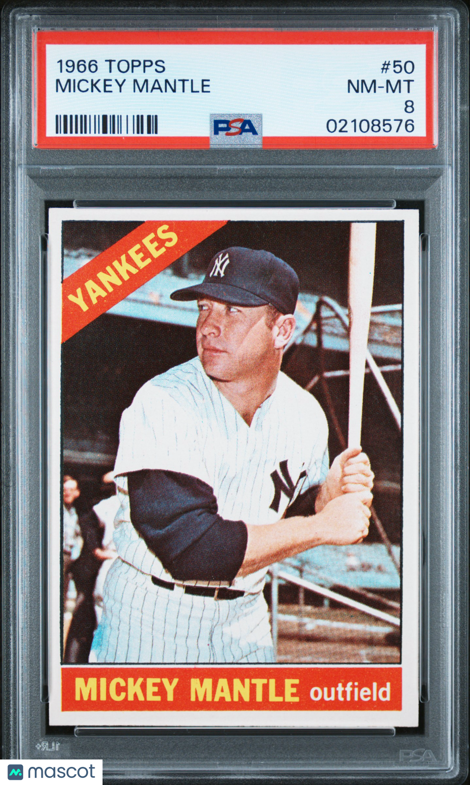 1966 Topps Mickey Mantle #50 PSA 8
