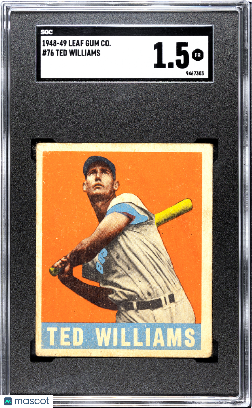 1948 Leaf Gum Co. Ted Williams #76 SGC 1.5