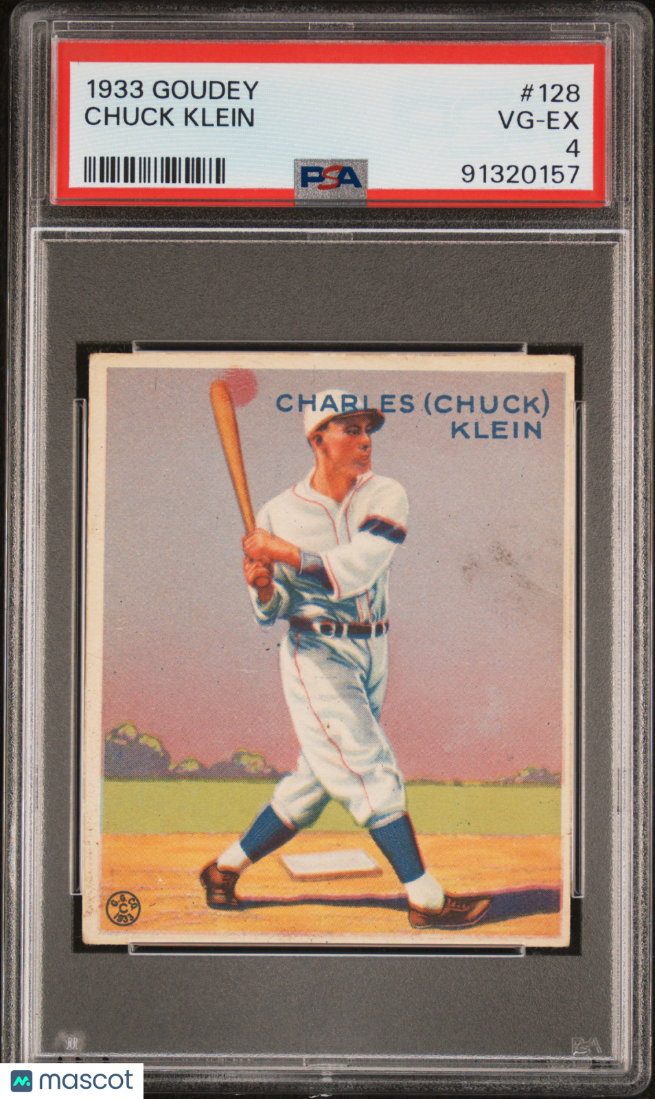 1933 Goudey Chuck Klein #128 PSA 4