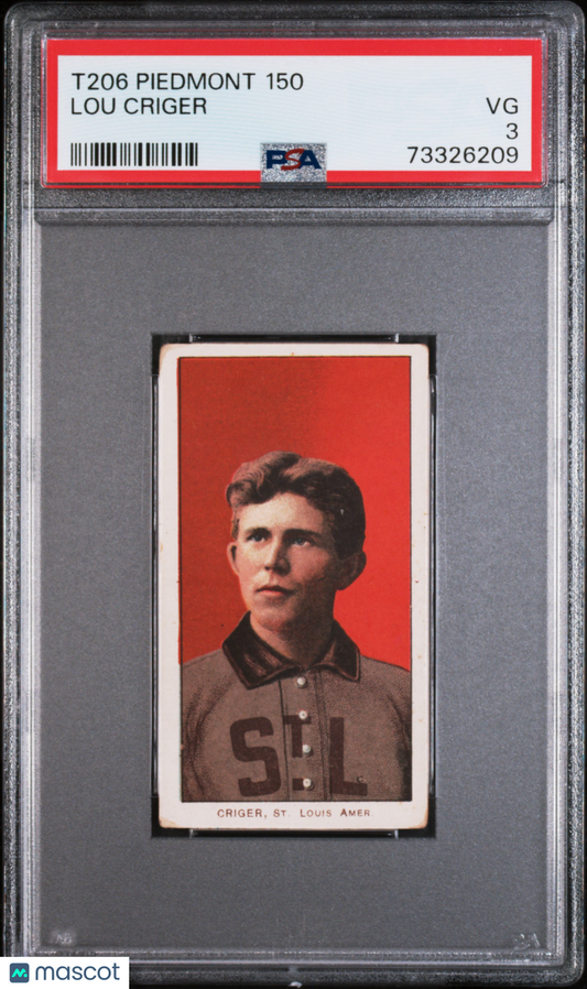 1909-11 T206 Piedmont 150 Lou Criger PSA 3