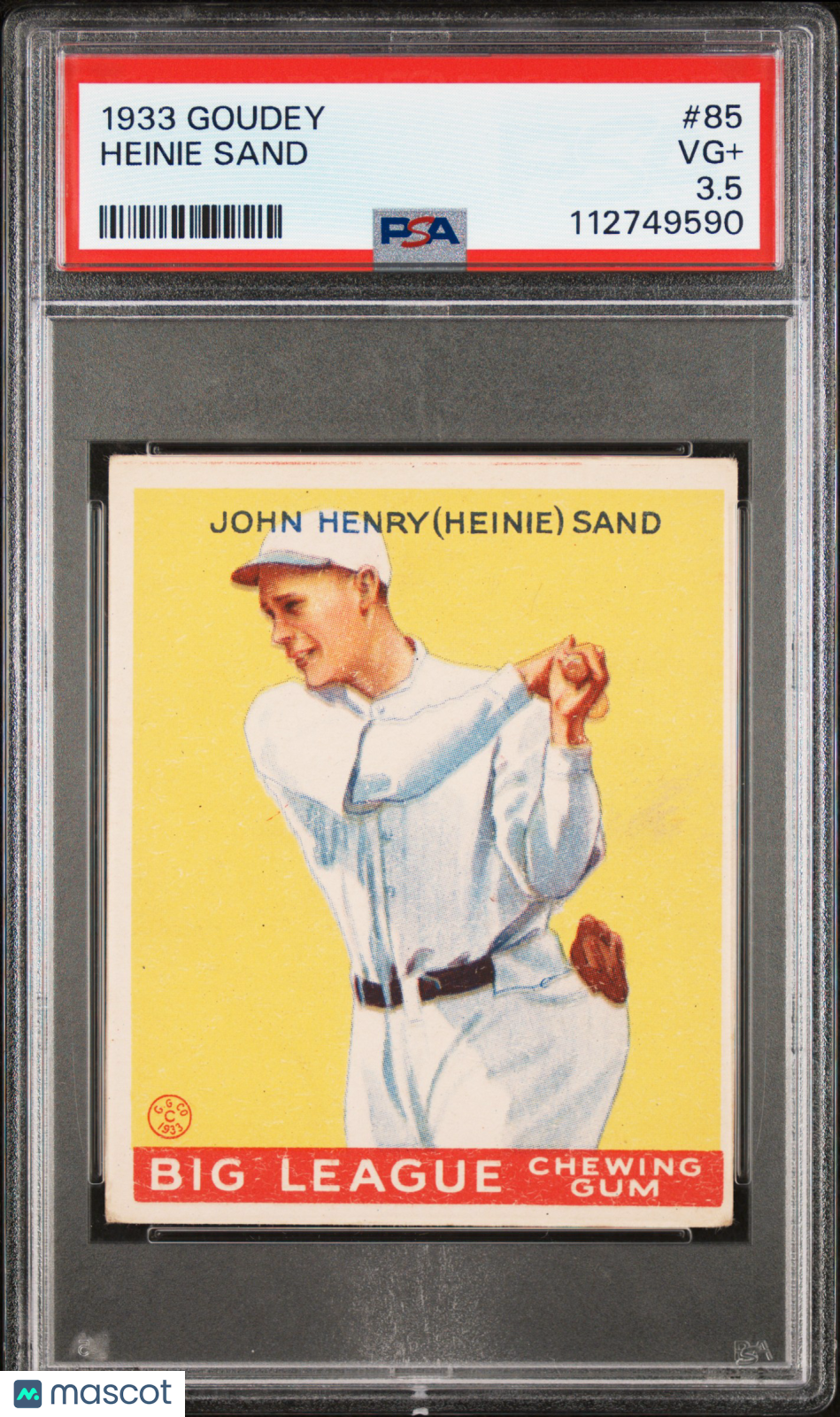 1933 Goudey Heinie Sand #85 PSA 3.5