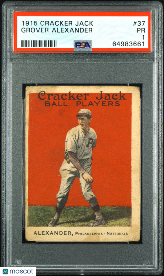 1915 Cracker Jack Grover Alexander #37 PSA 1