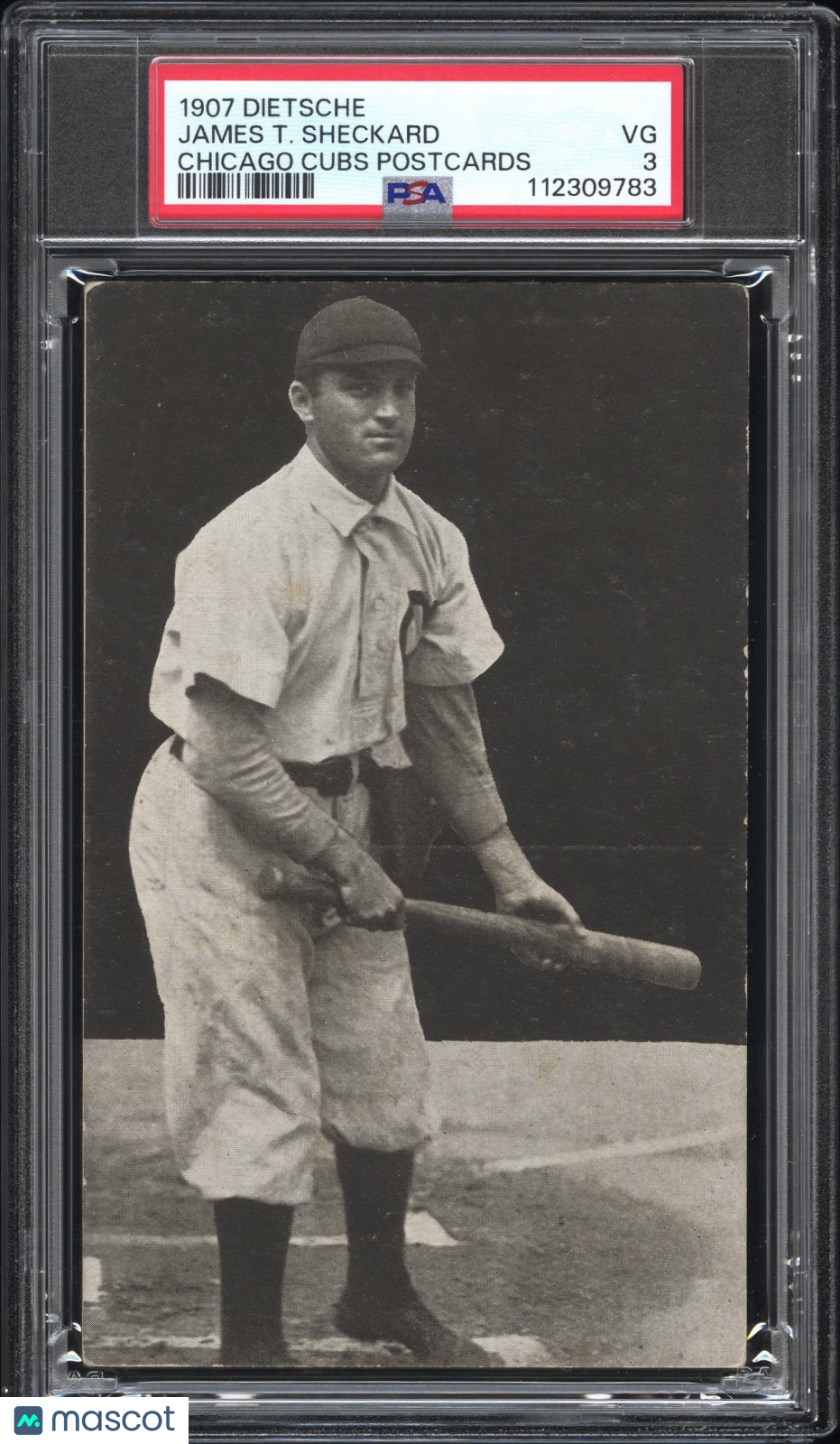 1907 Dietsche Chicago Cubs Postcards James T. Sheckard PSA 3