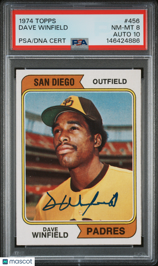 1974 Topps Dave Winfield #456 PSA 8 Auto 10