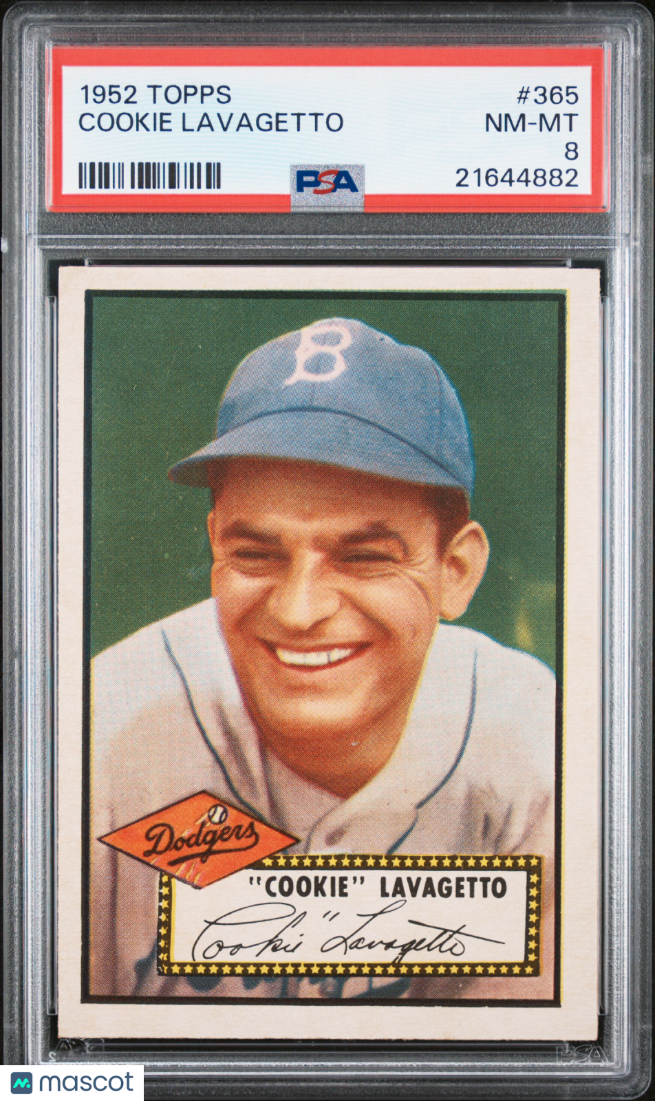 1952 Topps Cookie Lavagetto #365 PSA 8