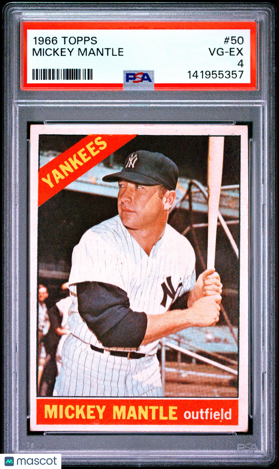 1966 Topps Mickey Mantle #50 PSA 4
