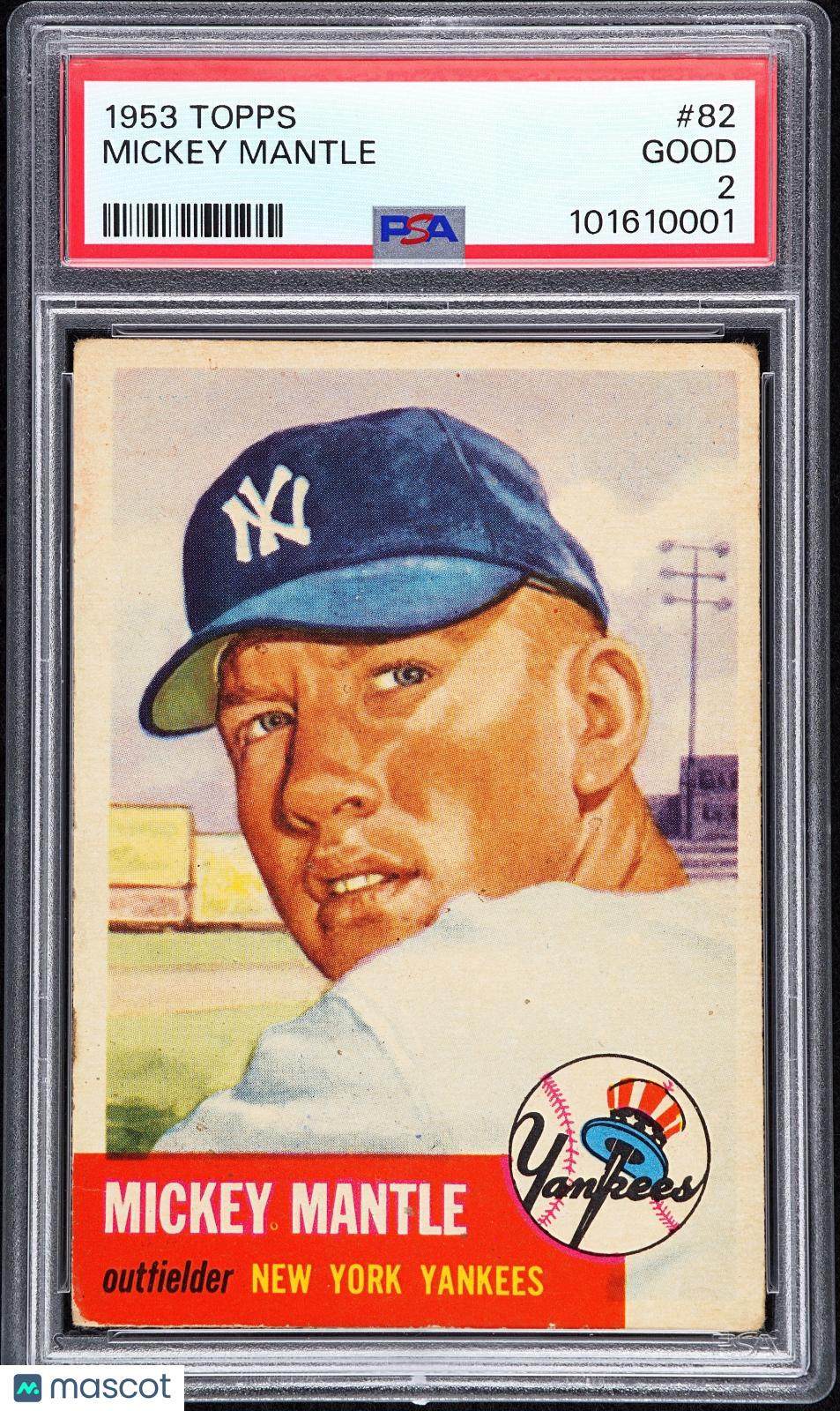 1953 Topps Mickey Mantle #82 PSA 2