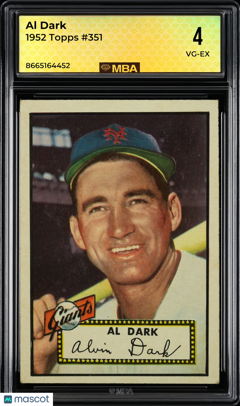 1952 Topps Al Dark #351 MBA 4