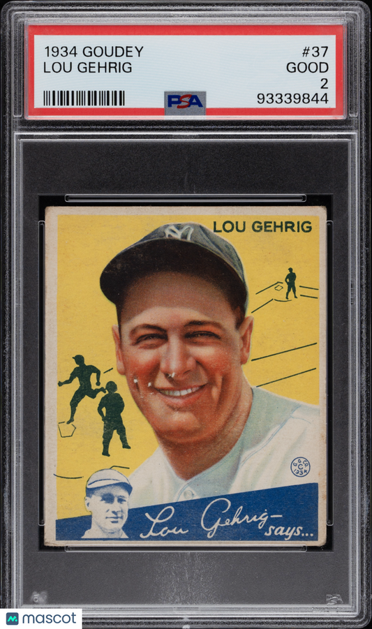 1934 Goudey Lou Gehrig #37 PSA 2