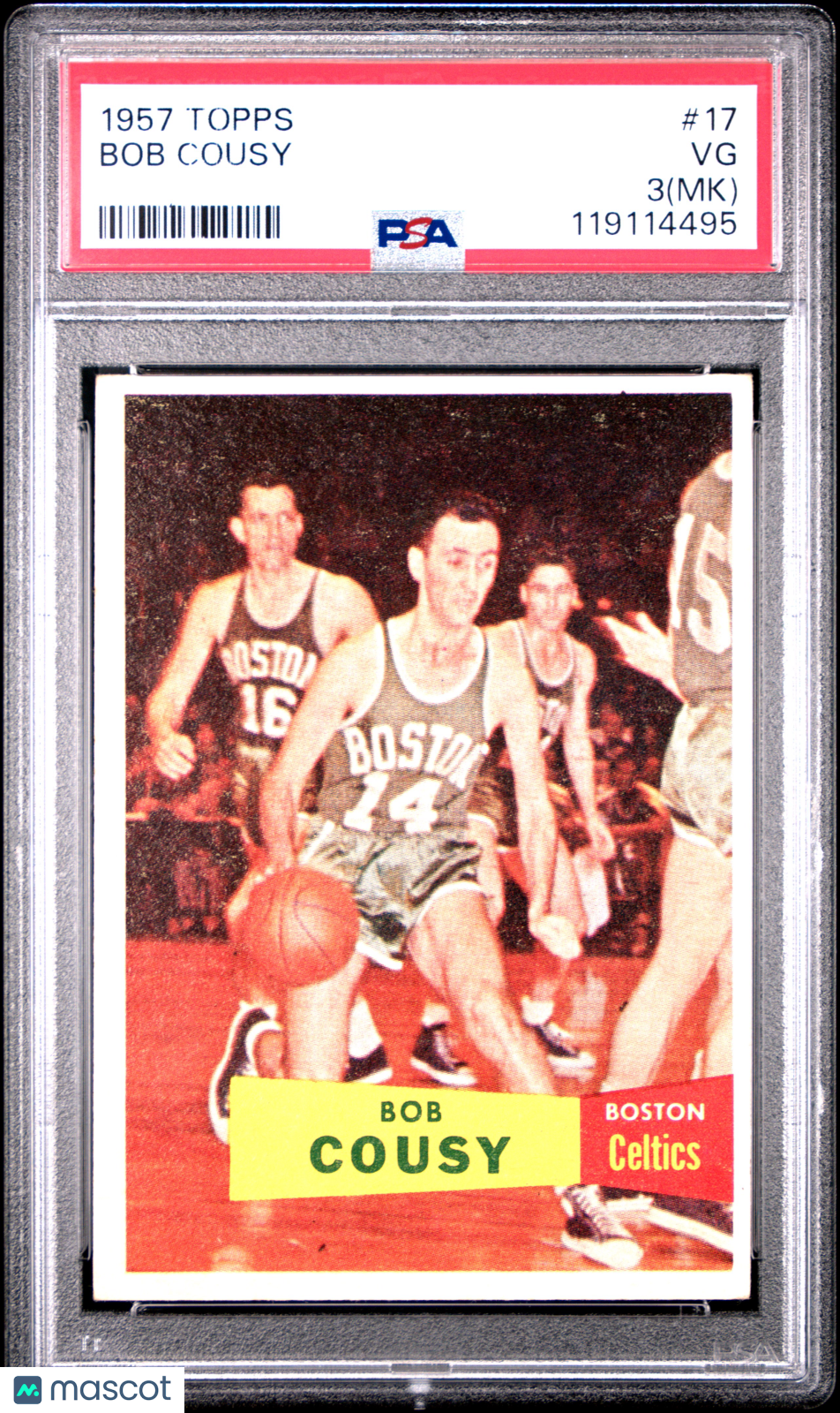 1957 Topps Bob Cousy #17 PSA 3 MK