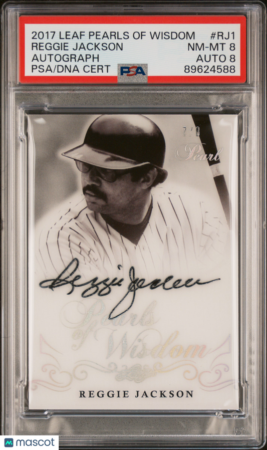 2017 Leaf Pearl Pearls Of Wisdom Autograph Reggie Jackson #RJ1 7/8 PSA 8 Auto 8