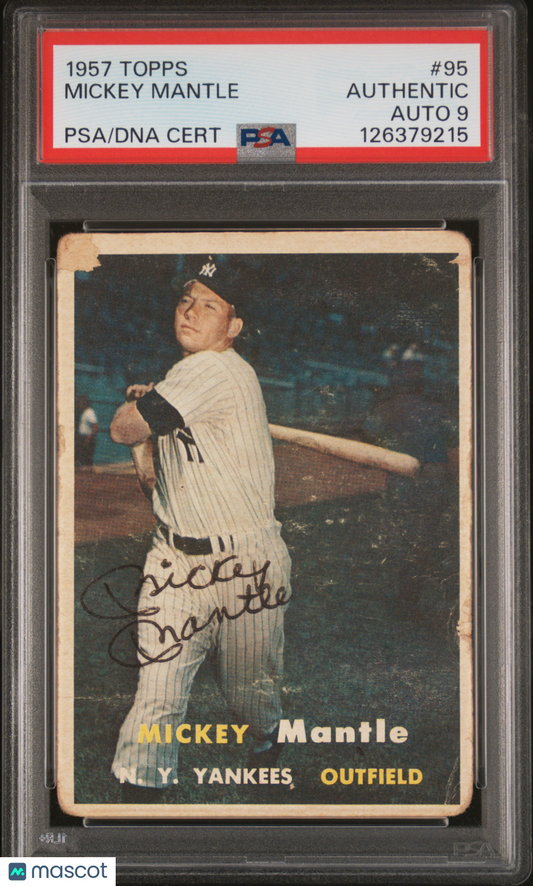 1957 Topps Mickey Mantle #95 PSA A Auto 9