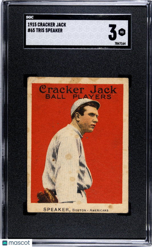 1915 Cracker Jack Tris Speaker #65 SGC 3