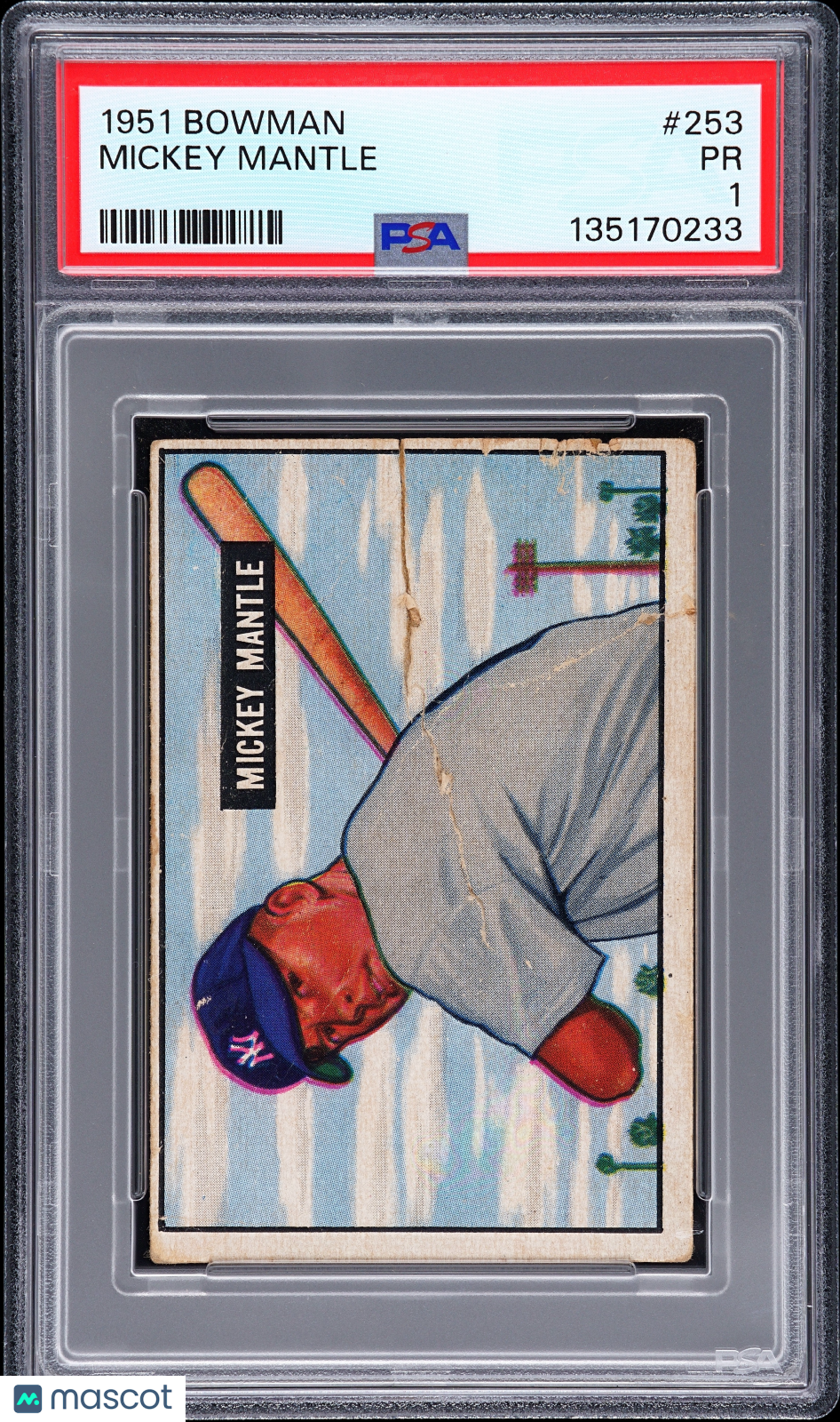 1951 Bowman Mickey Mantle #253 PSA 1