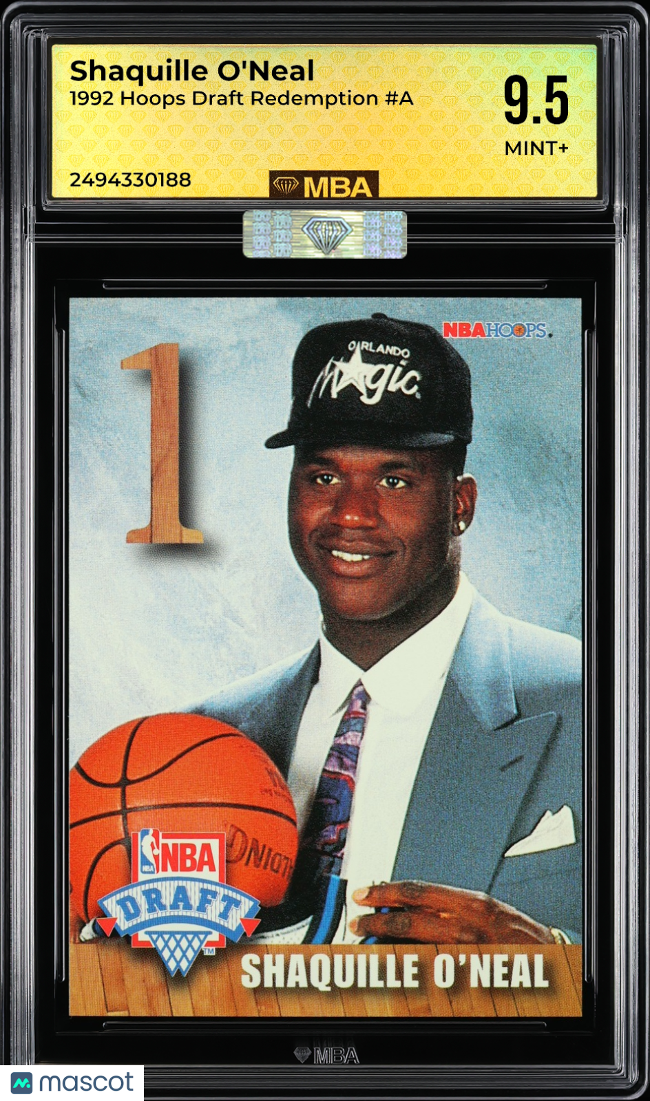 1992 Hoops Draft Redemption Shaquille O'Neal #A MBA 9.5