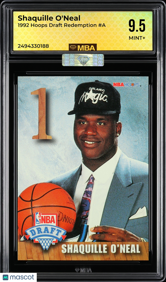 1992 Hoops Draft Redemption Shaquille O'Neal #A MBA 9.5