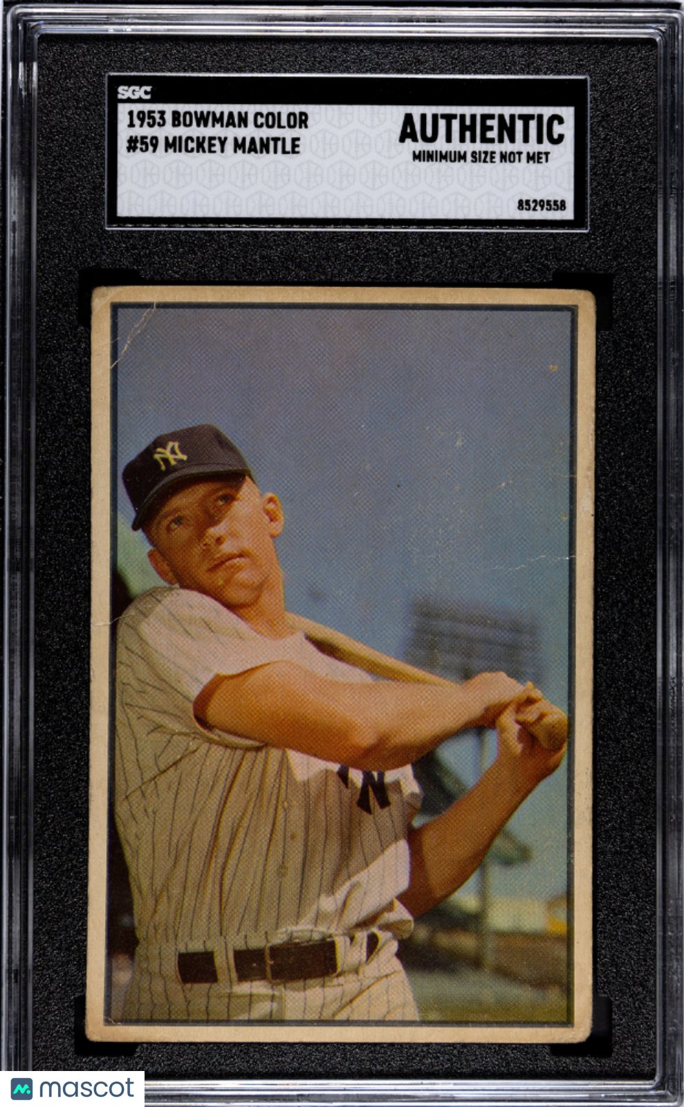 1953 Bowman Color Mickey Mantle #59 SGC A