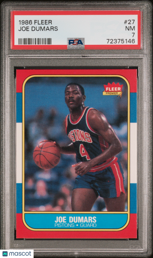 1986 Fleer Joe Dumars #27 PSA 7