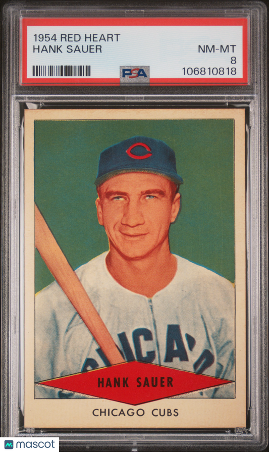 1954 Red Heart Hank Sauer PSA 8
