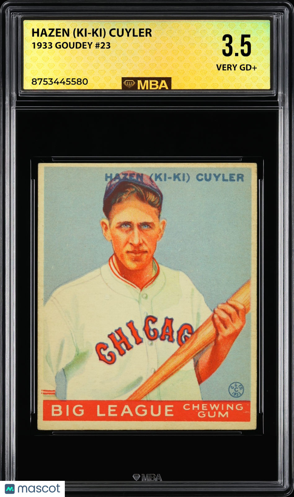 1933 Goudey Hazen (Ki-Ki) Cuyler #23 MBA 3.5