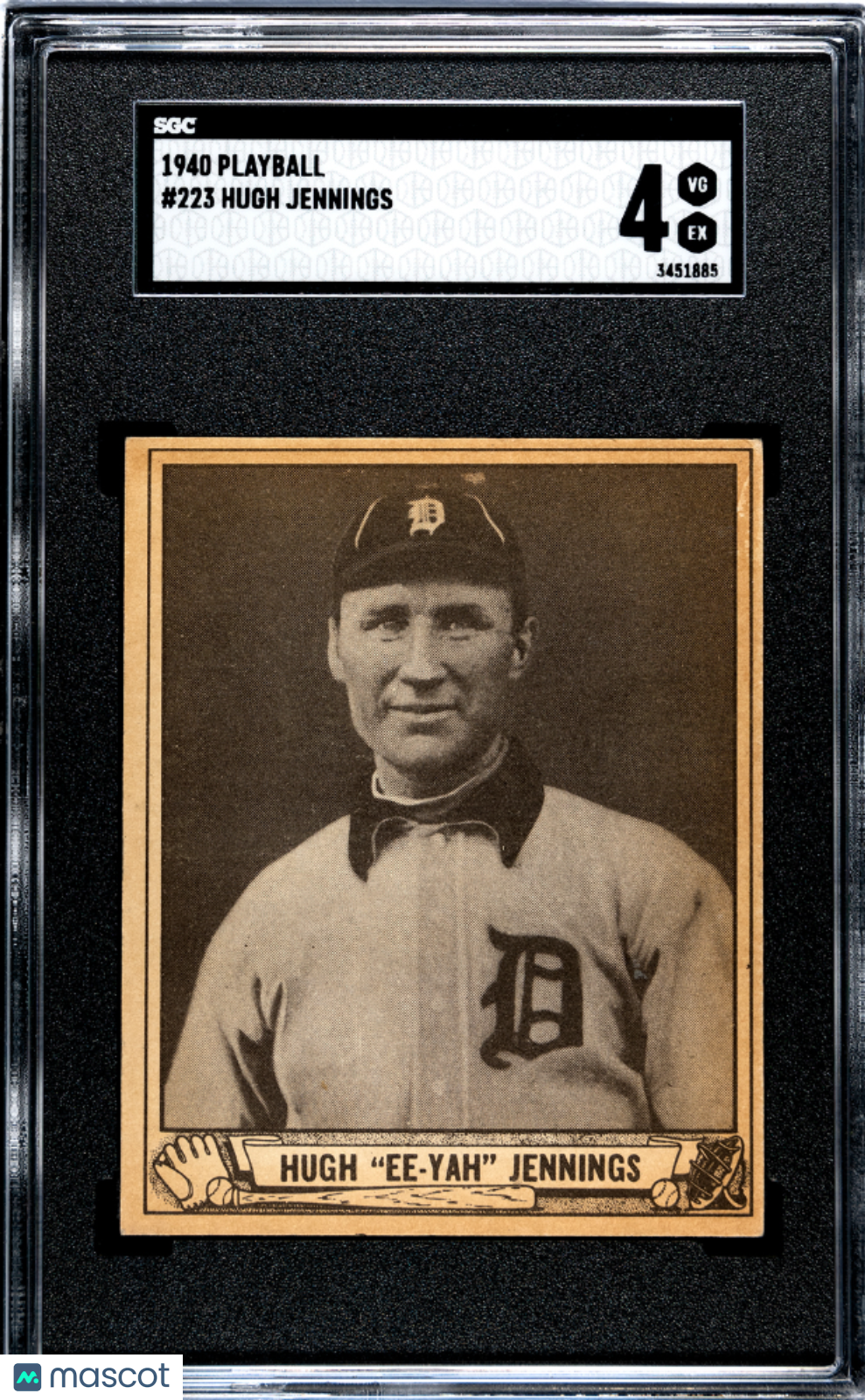 1940 Playball Hugh Jennings #223 SGC 4