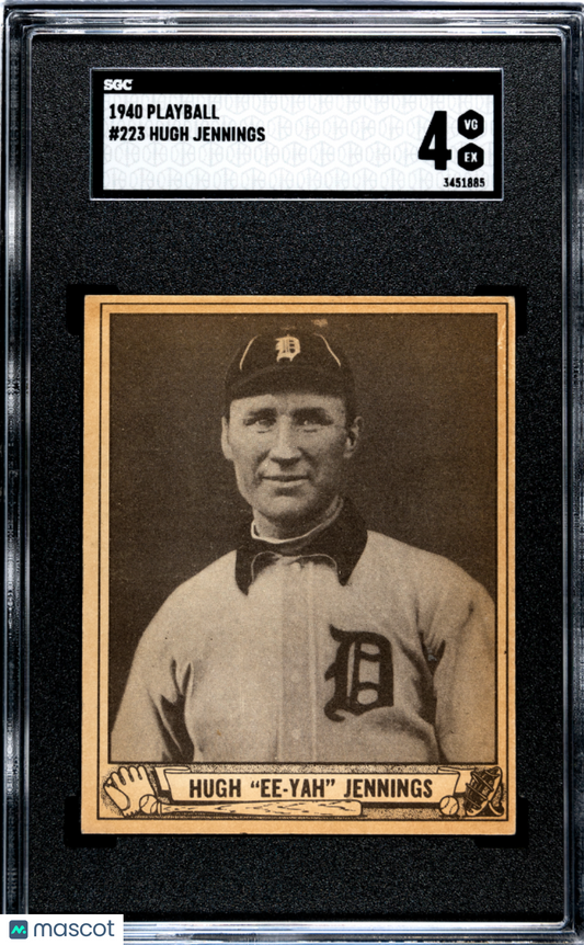 1940 Playball Hugh Jennings #223 SGC 4