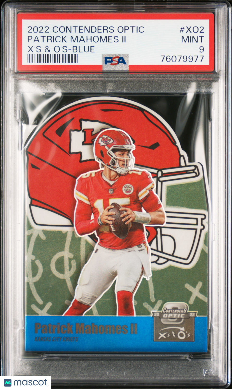 2022 Panini Contenders Optic X'S & O's Patrick Mahomes II #XO2 Blue PSA 9