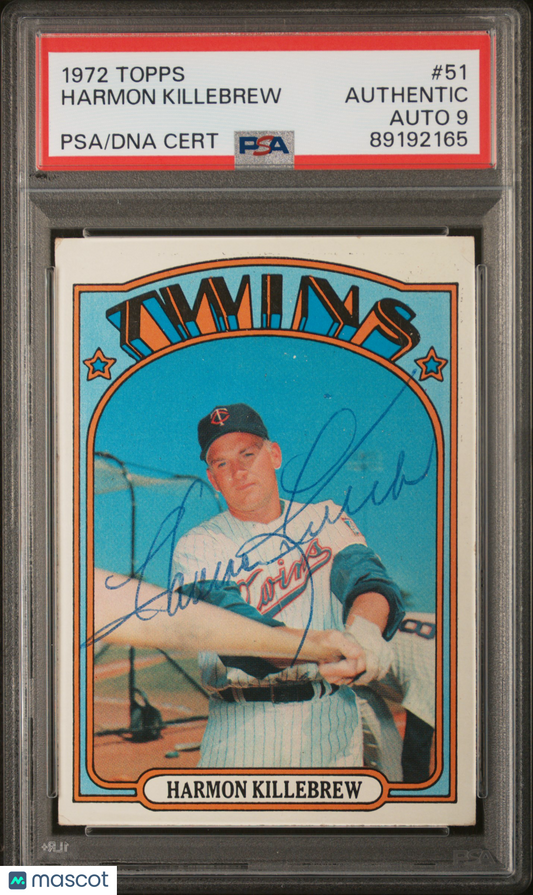 1972 Topps Harmon Killebrew #51 PSA A Auto 9
