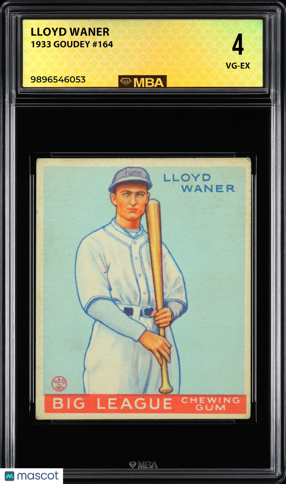 1933 Goudey Lloyd Waner #164 MBA 4