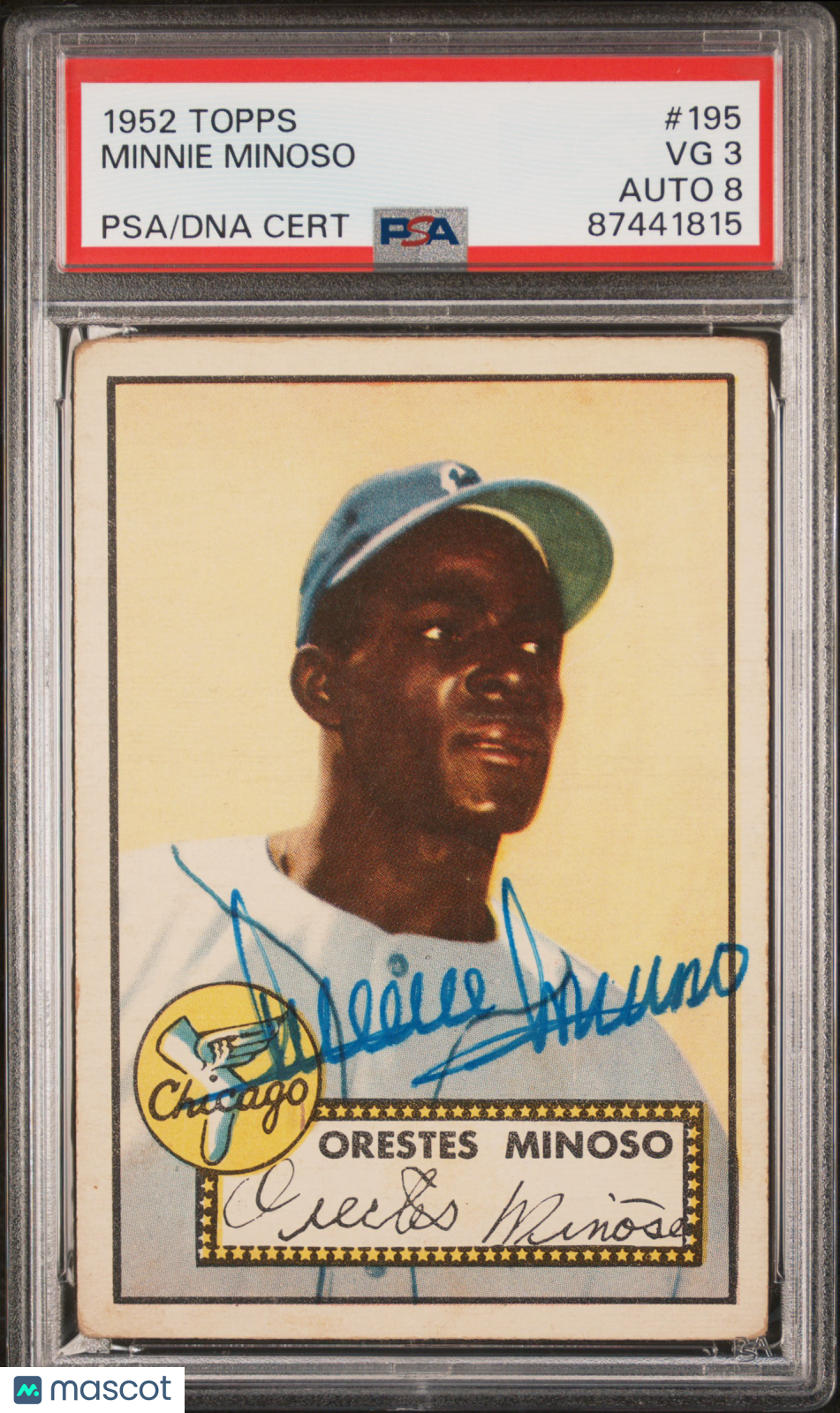 1952 Topps Orestes Minoso #195 PSA 3 Auto 8