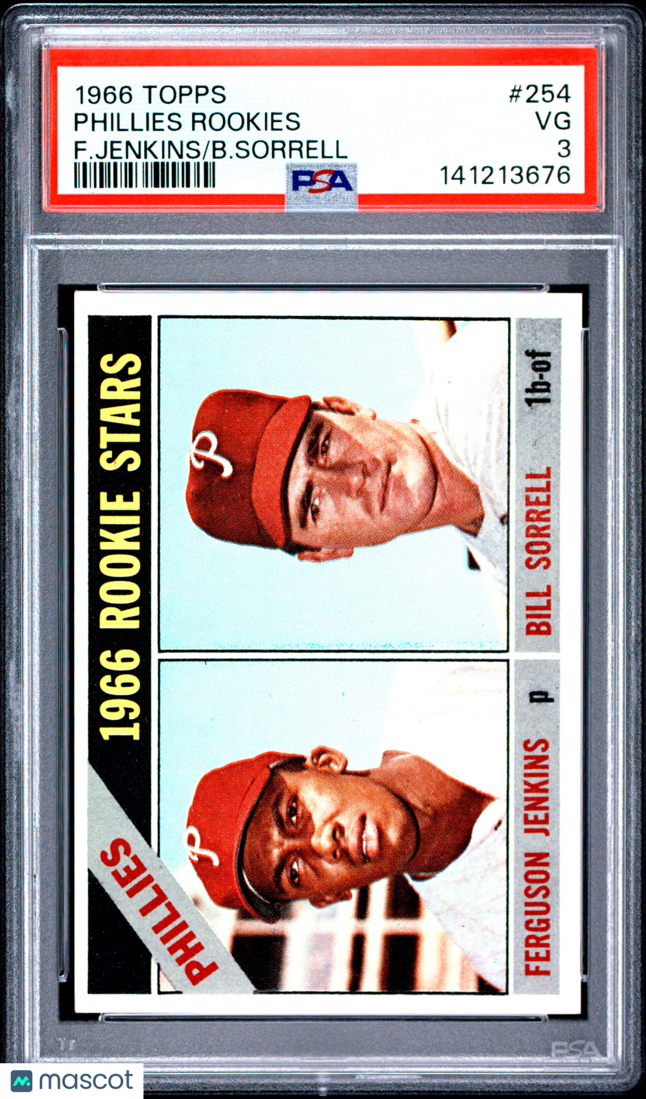 1966 Topps Phillies Rookies #254 F. Jenkins B. Sorrell PSA 3