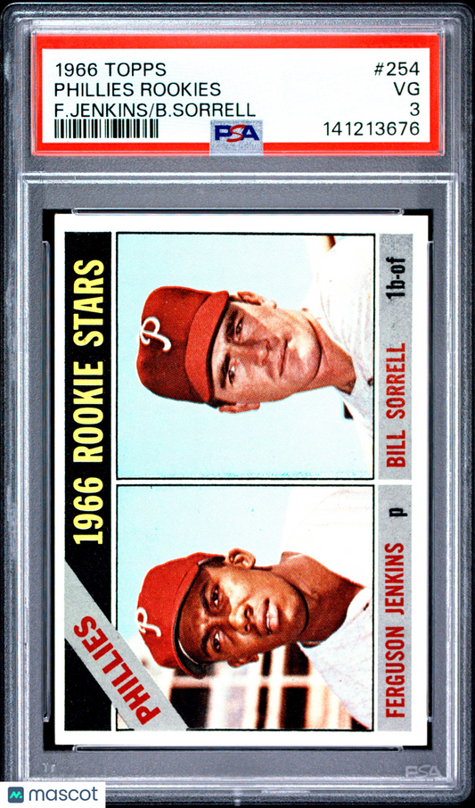 1966 Topps Phillies Rookies #254 F. Jenkins B. Sorrell PSA 3
