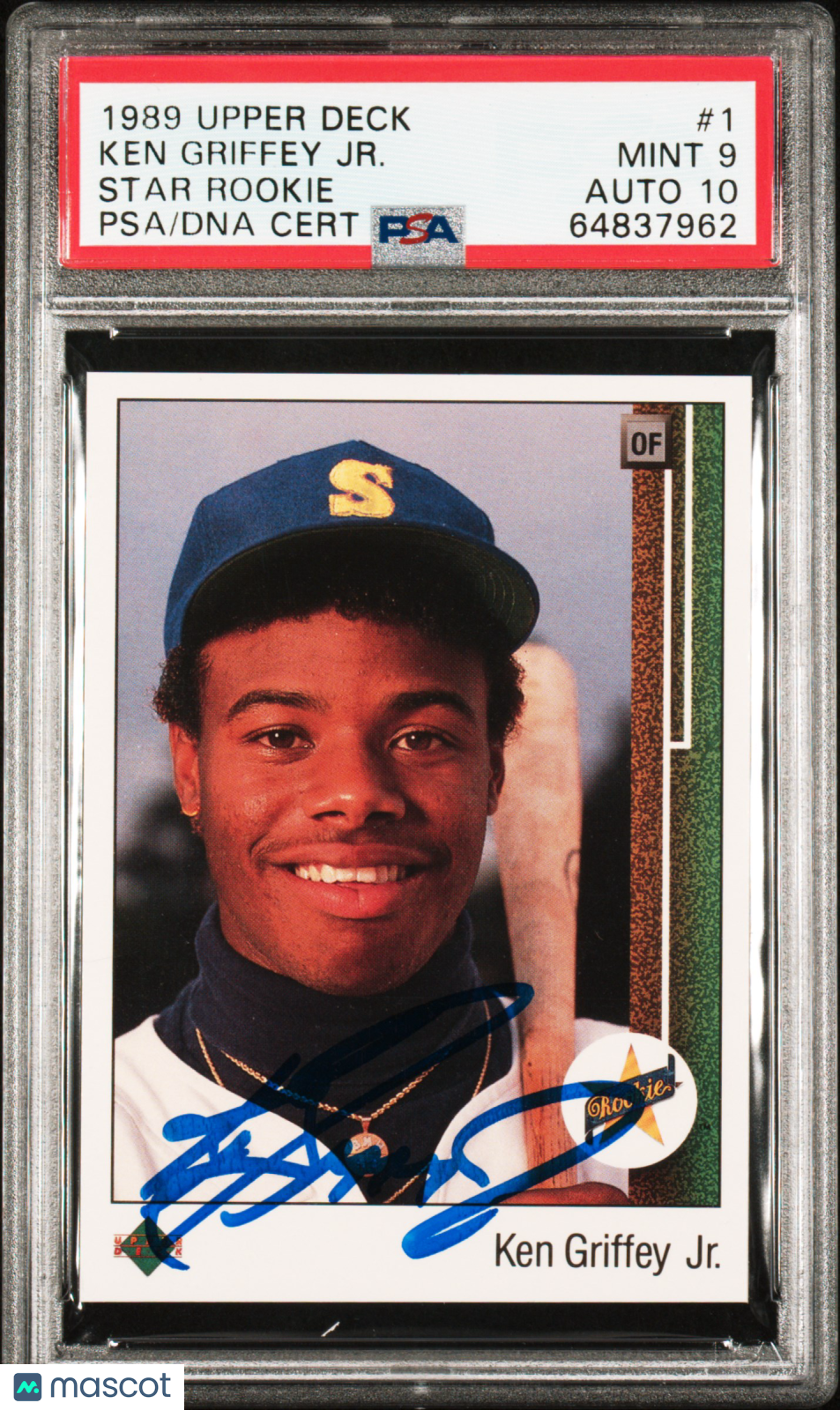 1989 Upper Deck Ken Griffey JR. #1 Star Rookie PSA 9 Auto 10